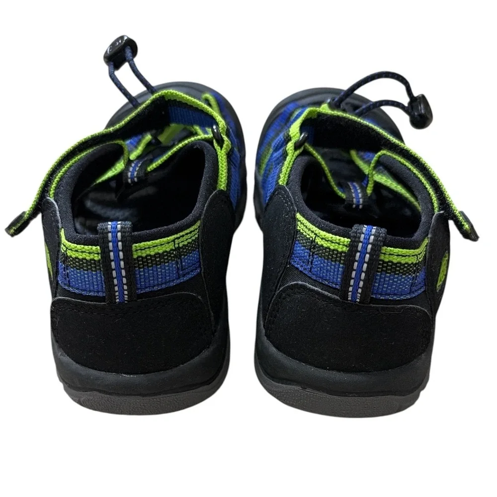 Keen Newport H2‎ Kids Sandals Blue Lime Green Striped Size 4Y